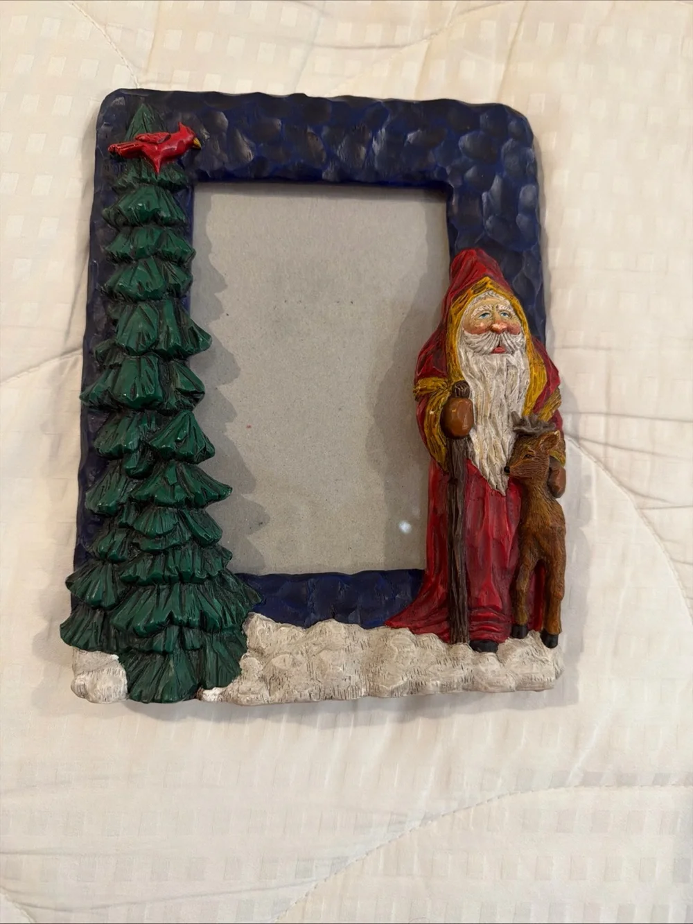 Vintage Craig KirkwoodY2K Festive Santa and Tree Photo Frame 3.5 x 5 in photo